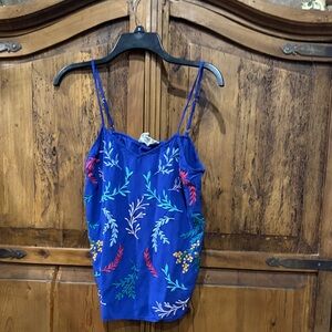 Savanna Jane Blue Floral Embroidered Blouse